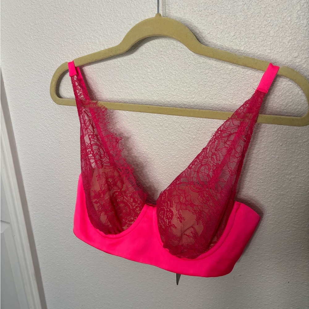NBD Hot Pink Lace Bralette